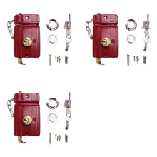 3X Serrure Antivol en Fonte Porte Extérieure Assurance Multiple Sécurité Dortoir Intérieur Domestique avec Serrure de Porte en Bois à Clé