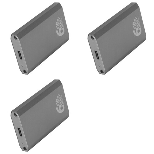 3X MSATA to USB 3.1 Gen2 10Gbps SSD Enclosure Adapter Case with Type C Port for MSATA Internal Solid State Drive
