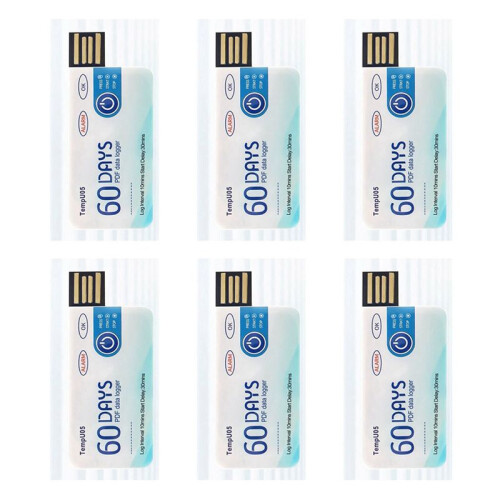 6X TempU05 Temperature Data Logger 60 Days Disposable Temperature Analyzer PDF USB