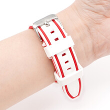 (Pink, 20MM) Two-Tone Silicone Strap for Huami, Samsung, Xiaomi, Huawei, GT2 | 20-26mm Sizes