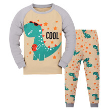 Ensemble pyjama imprimé dinosaure pour garçon, haut à manches longues et pantalon