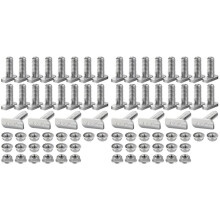 80Pcs Stainless Steel T-Bolts,Square Screws,M8 Hex Binding Screws with Flange for Greenhouses,Power Generation