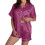 Damen-Seidenpyjama-Set, Kurzarm, Satin, 2-teilig 1
