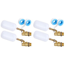4 Pack Water Float Valve 1/2 Inch, Brass Float Float with Adjustable Arm, Automatic Fill and Control Water Level