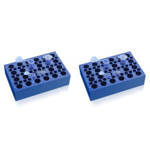 2X Dual-Size Aluminum Cooling Block (24+36 Wells) for Tubes - Reusable 0.2ml/1.5ml/2ml Centrifuge Tube Ice Bath Cooler