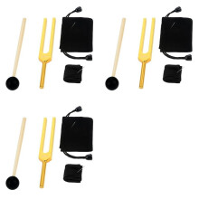 3X 528 Hz Tuning Fork, Gold Solfeggio Tuning Forks 528 Hz for Musical Instrument, Meditation, Relaxation