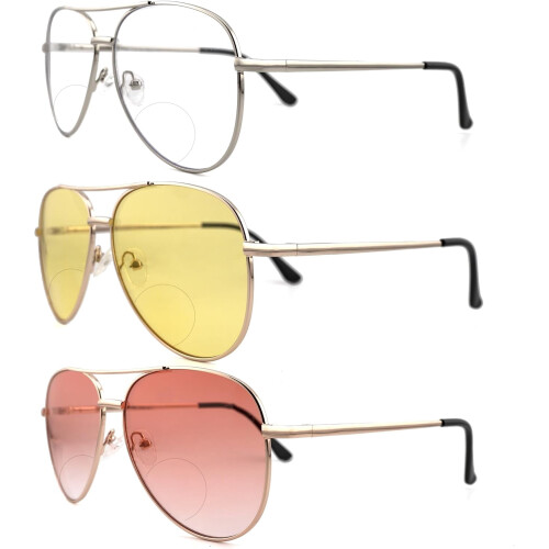 Διεστιακά γυαλιά ηλίου ανάγνωσης τύπου Aviator UV400 +2.0Lens3