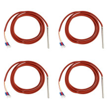 4X PT100 RTD-Temperatuursensor 6 mm X 80 mm Klasse B 2M Siliconengel Gecoate Draad Platinabestendig Pt 100 Roestvrij Staal