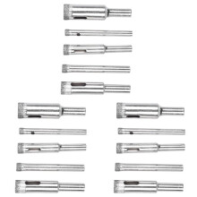 15Pcs Diamond Coated Core Hole Saw Bit Set Tool for Tile Marble Glass Ceramic 5/6/8/10/12mm