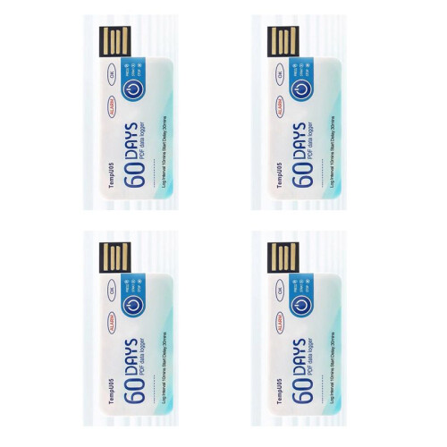 4X TempU05 Temperaturdatenlogger 60 Tage Einweg-Temperaturanalysator PDF USB