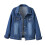 Dames denimjack casual effen blauw maat L 1