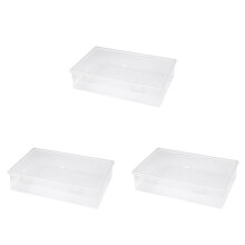 3X Plastic Bestandsorganizer Transparante Vierkante Opbergdoos Opbergdoos Bestandsopbergdoos L