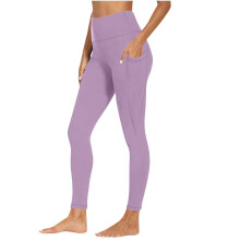 Women's Yoga Pants Solid Color High Waist Elastic Leggings