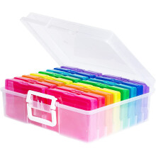 Przezroczyste etui na zdjęcia 4" x 6" z uchwytem i 16 organizerami