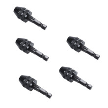 5Stück 0.3-3.6mm Keyless Bohrfutter Schraubendreher Schlagschrauber Adapter 1/4 Zoll Schaft Schwarz Drill