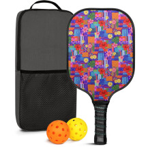 Pickleball Paddles Set Floral Fiberglass 2 Paddles 2 Balls