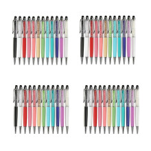 48Pcs Stylo Stylo et Stylos Un Bille D'Encre Bling Bling 2 En 1 Mince En Cristal de Diamant (12 Couleurs)