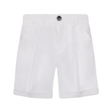 Children's Solid Button-Front Shorts with Pockets White 4-5