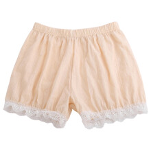 Girls' Cotton Stretch Leggings Shorts with Lace Trim