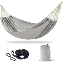 Brazilian Double Hammock Cotton 94x63 in Light Grey