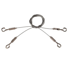 Verstelbare Ophangdraad voor Zwaar Gebruik - 4 Stuks Hangende Hardware, 2M x 1,5 mm Roestvrij Staaldraad