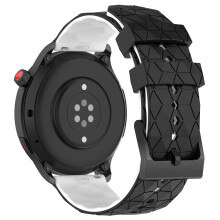 (Pink and White, 20mm) Two-Tone Silicone Strap for Garmin Move Trend & Samsung Watch5, 20/22mm