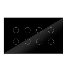 WIFI Touch Light Wall Interruptor Glass Panel 8 Gang Tuya Life for Alexa Home Black