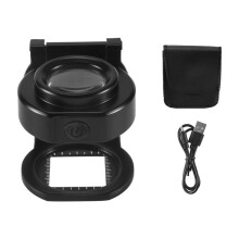 Lupa Lupa 25X com 6 Luzes, Mesa USB TrêS DobráVeis Desktop PortáTil de Metal Lupa Escala de Costura Lupa