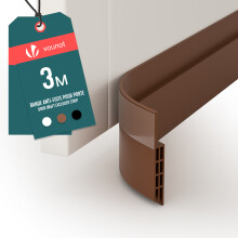 VOUNOT Door Draught Excluder Strip Draft Excluder Under Door 300x5cm, Brown
