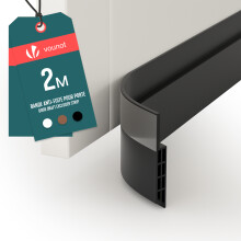 VOUNOT Door Draught Excluder Strip Draft Excluder Under Door 200x5cm, Black