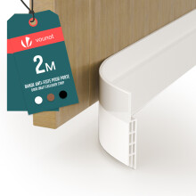 VOUNOT Door Draught Excluder Strip Draft Excluder Under Door 200x5cm, White