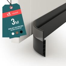 VOUNOT Door Draught Excluder Strip Draft Excluder Under Door 300x5cm, Black