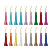 18Pcs Artificial Leather Tassel Faux Leather Tassel Bulk Keychain Tassels Leather Tassels for Handbag Keychain and