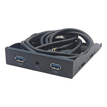 USB3.2 Gen1 Floppy Drive Front Panel HD-AUDIO Audio 3.5-Inch Desktop Floppy Bay 19pin to 2port USB-A and Headset Socket