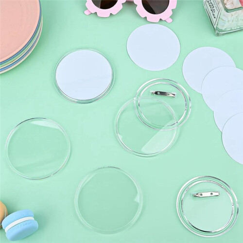 50PCS 1.5Inch Button Maker DIY Button Pins, Acrylic Design Button Badge Clear Button Pin Badges 2