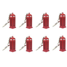 8X Vintage Telefonzelle Britischen Miniatur London Auto Schluesselanhaenger Schluesselanhaenger Diecast Keychain Geschenk Fuer Frauen Maedchen