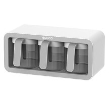 ECOCO Wall Mounted Seasoning Box Spice Storage Rack Seasoning Organizer Kitchen Accessories Salt Jar Shaker Container