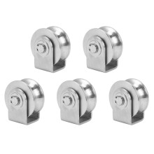 5X 2 Inch Roller Wheel Bearings U Pulley Wheels Detachable Heavy Duty Grooved Wheel for Material Handling