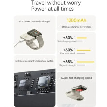 Tragbares Smartwatch Wireless Charger 1200mAh Power Bank für Watch 9 8 7 6 5 4, Magnetisches Ladecase für Iwatch