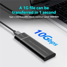 Case M2 SSD M.2 NVMe Adaptador de Enclosure 10Gbps Dual Protocol M.2 para USB 3.2 Tipo C Caixa de Disco Rígido Externo