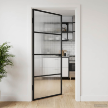vidaXL Home Door 102 x 201.5 x 3.5 cm Aluminium and Tempered Glass