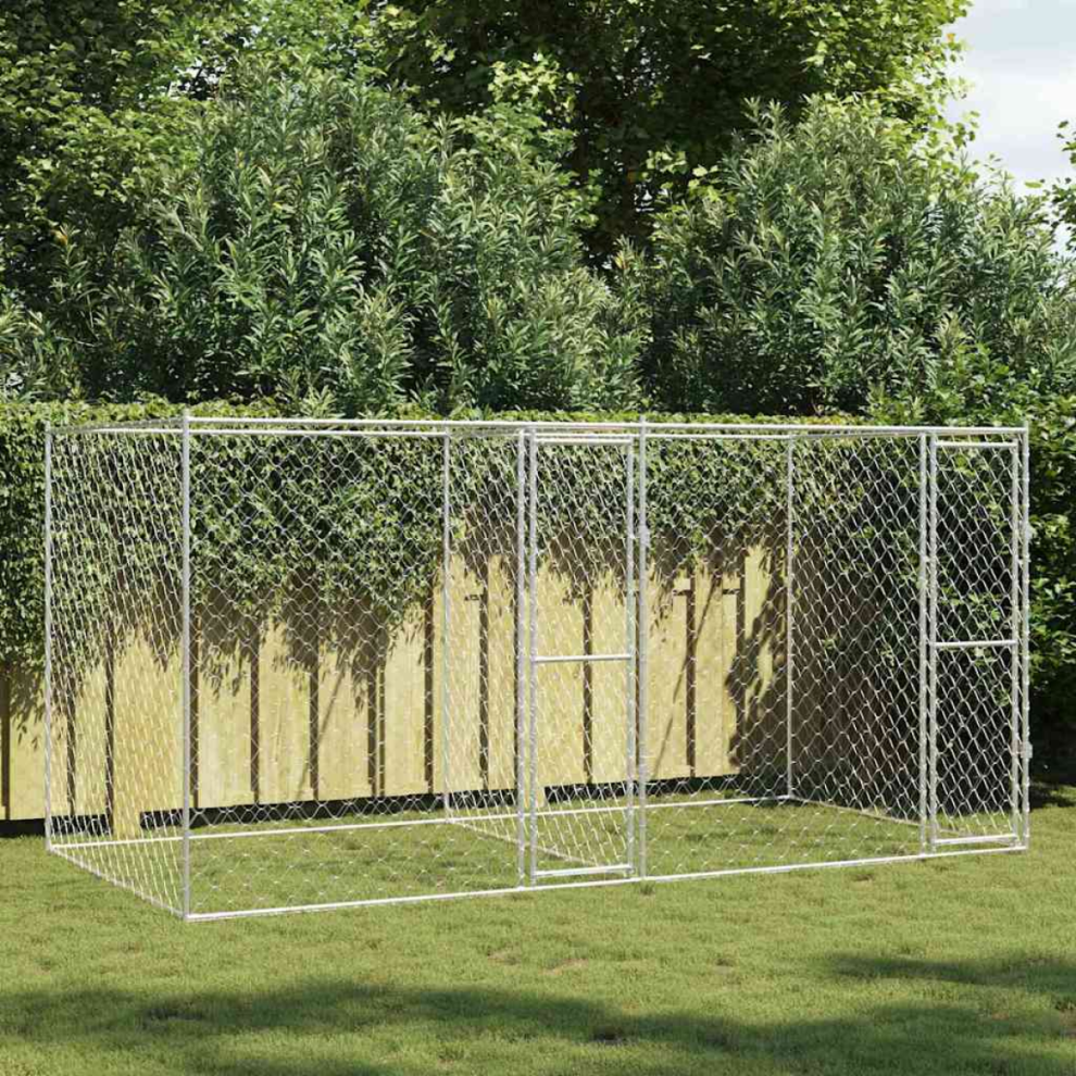 Vidaxl Dog Cage Silver 400 X 200 X 200 Cm Galvanised Steel