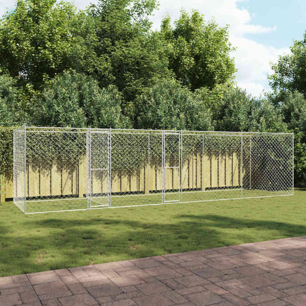 Vidaxl Dog Cage Silver 800 X 200 X 200 Cm Galvanised Steel