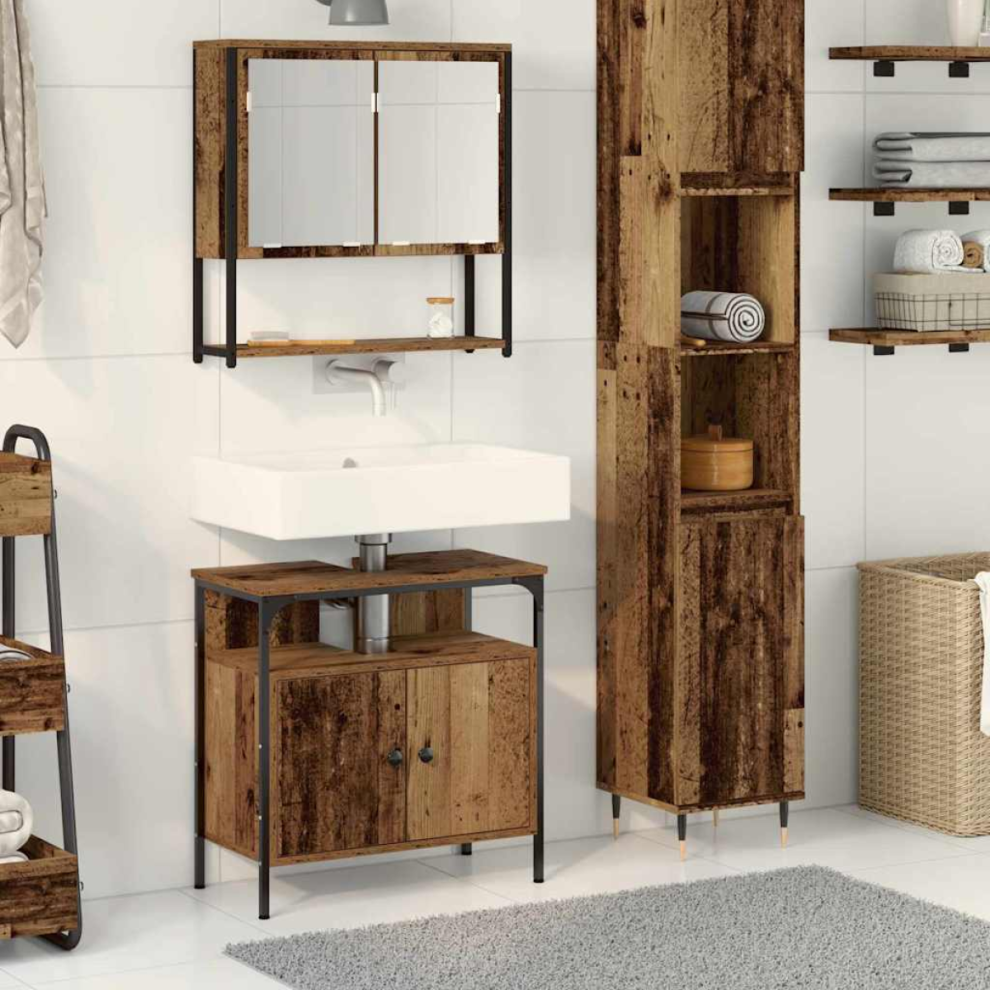 VIDAXL Bathroom Furniture Set Engineered Wood - Brown - Image 2