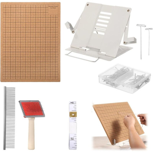 106 PCS Macrame Board Set, with T Pins Double Sided Grids Bracelet Making Board with Tools for Braiding Cording Creating
