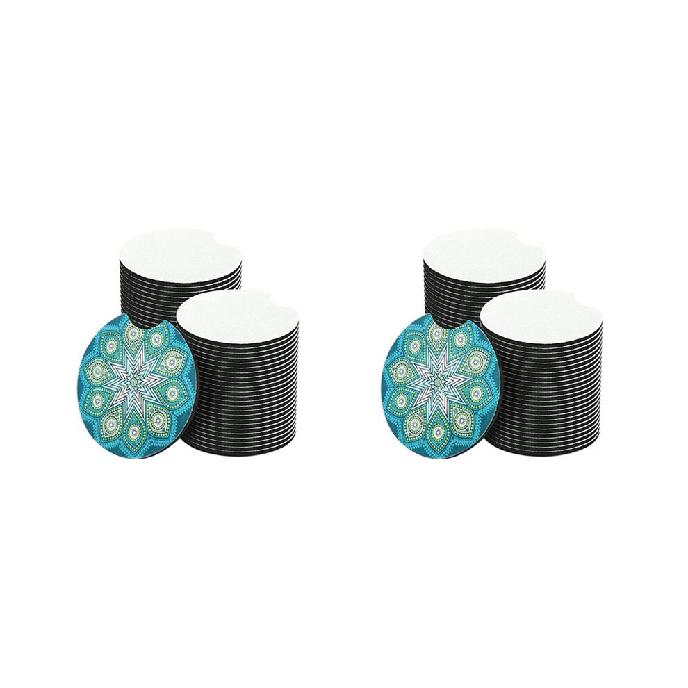 100Pcs Sublimation Car Coasters Blanks,For Diy Crafts Car Cup Coasters Painting Project Sublimation Accessories 6033391891661