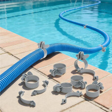 16 Pcs Adjustable Plastic Hose Clamps 1.25"-1.5" for Above Ground Pool Filter Pump PVC Pipe & Tubing