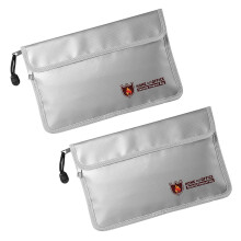 2X Borsa per Documenti Ignifuga, Borsa per Soldi Impermeabile E Ignifuga con Cerniera, Custodia Sicura Ignifuga per Passaporto Ecc.