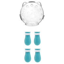 Cat Muzzle for Grooming, Breathable Cat Muzzle Helmet, Transparent Hood, Anti-Bite Helmet with 4 Silicone Paw Shoes