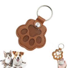 (Light Brown) Dog Fur Storage Keychain, Cute Leather Paw Keychain, Pet Hair Keepsake Memorial Gift & Purse Charm for Cats Dogs Lovers
